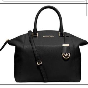 MICHAEL KORS Riley Black Satchel Crossbody!